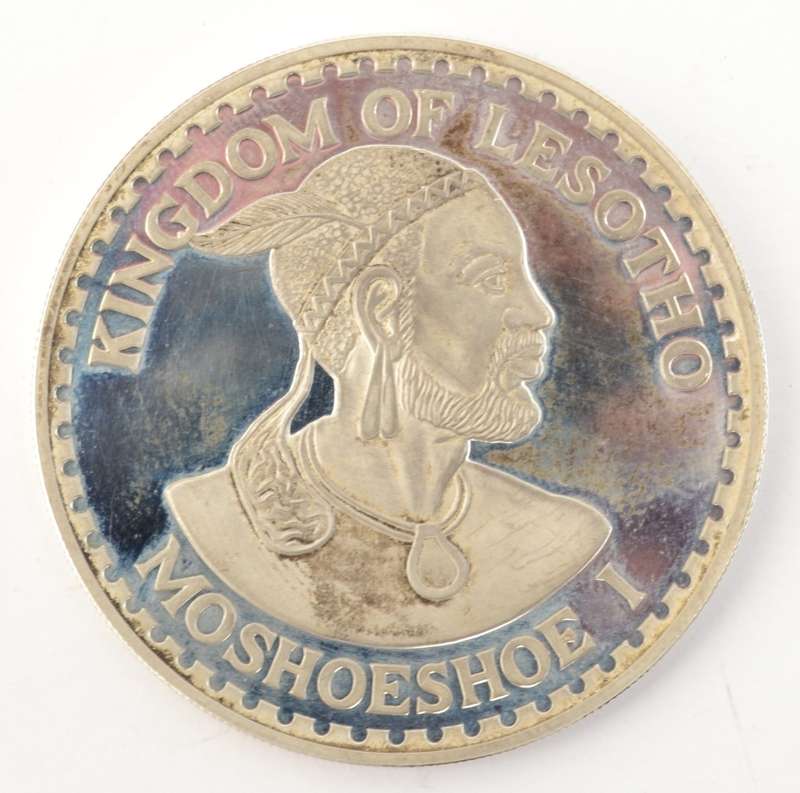 1980 Kingdom Of Lesotho 1 Ounce Fine Silver 50 Maloti Coin as per photo
