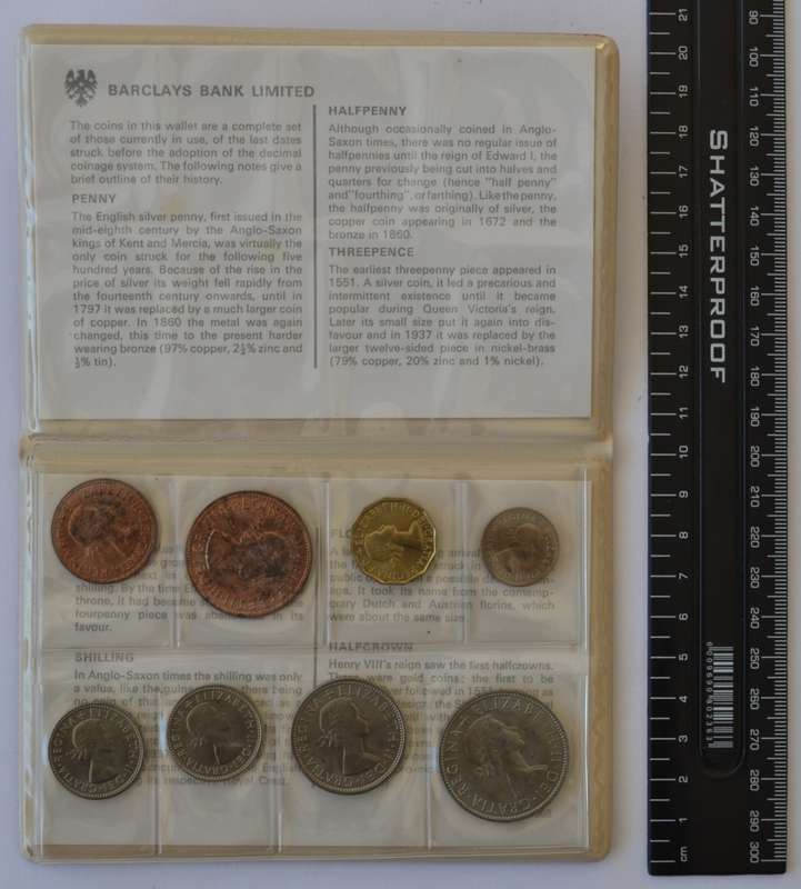 Barclays Bank Ltd last date struck before the adoption of the decimal system in England Proof set as