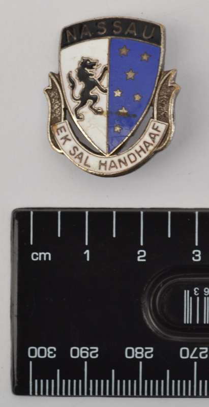 Hoerskool NASSAU badge - Ek sal handhaaf as per photo
