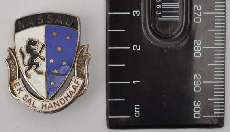 Hoerskool NASSAU badge - Ek sal handhaaf as per photo