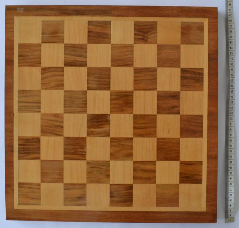 Wooden Chess Board with Plastic Pieces as per photo