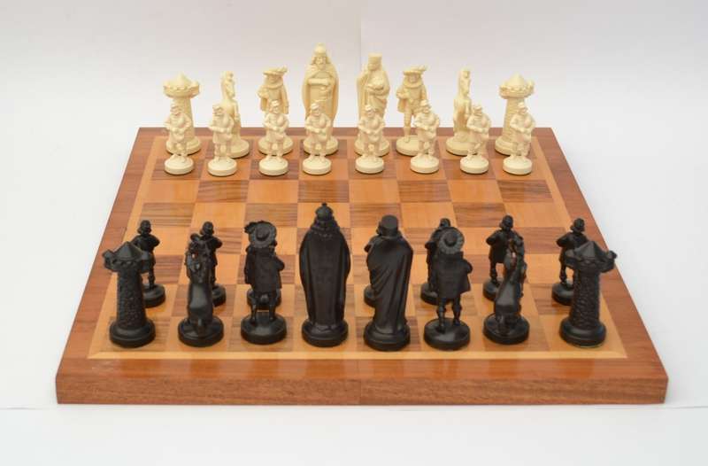 Wooden Chess Board with Plastic Pieces as per photo