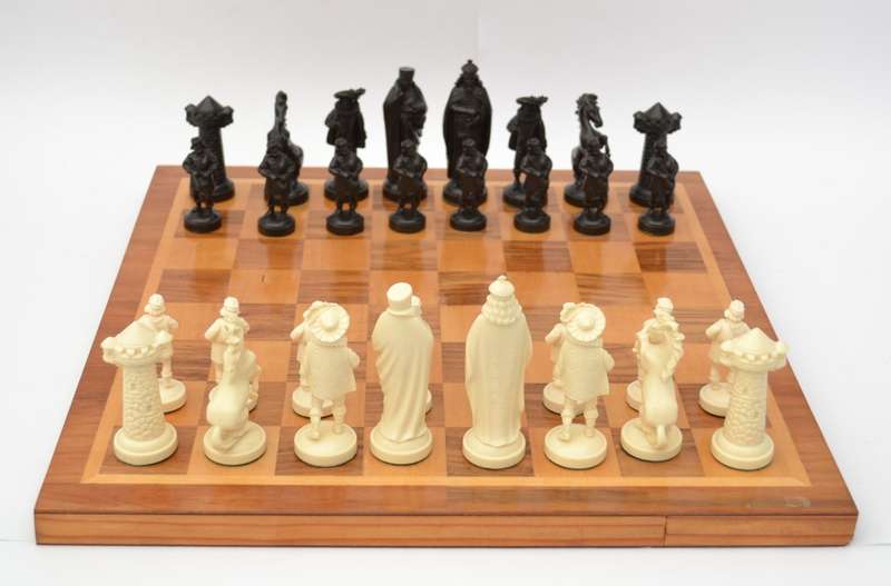 Wooden Chess Board with Plastic Pieces as per photo