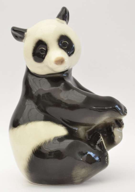 Vintage Lomonoson Russia Porcelain Panda Figurine height 13cm as per photo