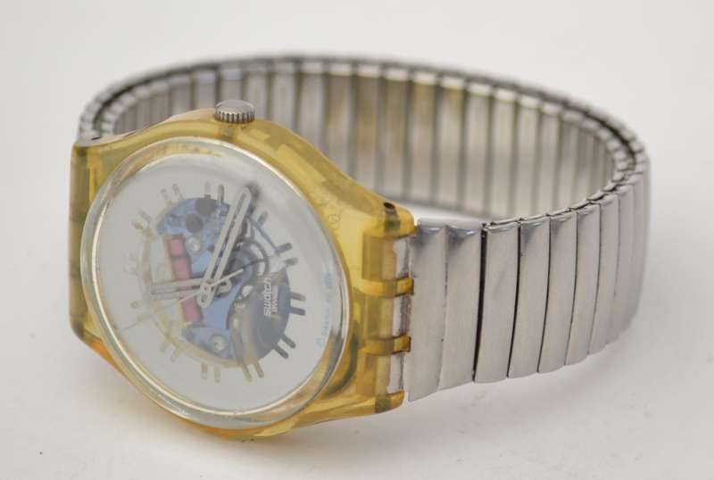 Vintage Unisex Swatch Skeleton Dial Watch as per photo
