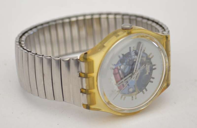 Vintage Unisex Swatch Skeleton Dial Watch as per photo