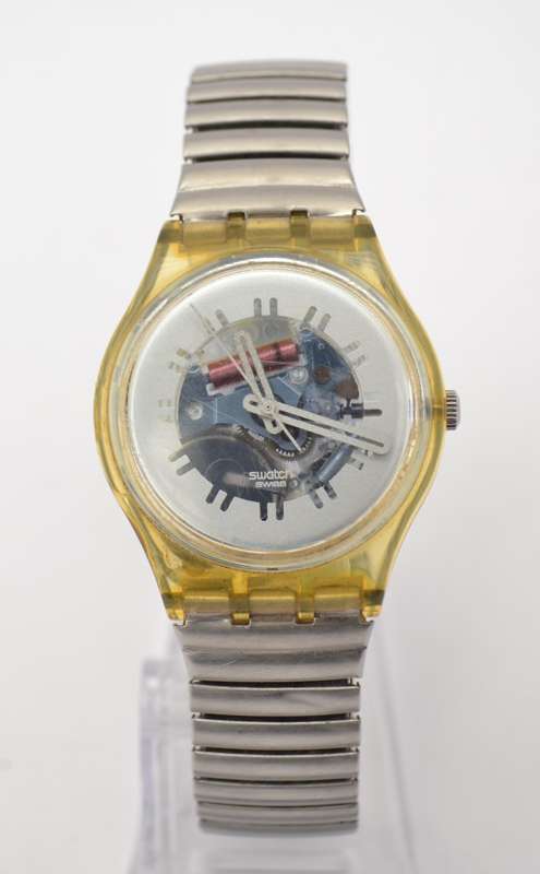 Vintage Unisex Swatch Skeleton Dial Watch as per photo