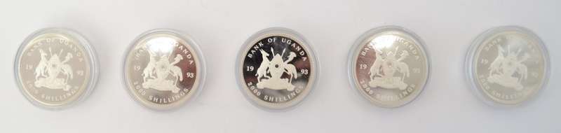 Bank of Uganda (999 Silver) Protection of the African Elephant Medallions as per photo
