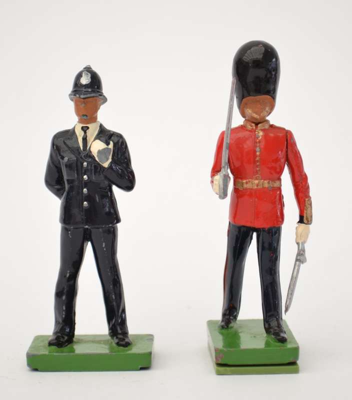 British Scots Guard & British Police Metal Figurines