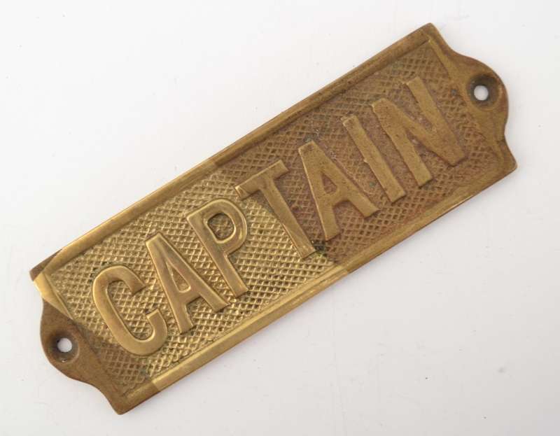 Nautical Captain`s Quarters Brass Door Sign 11cm as per photo