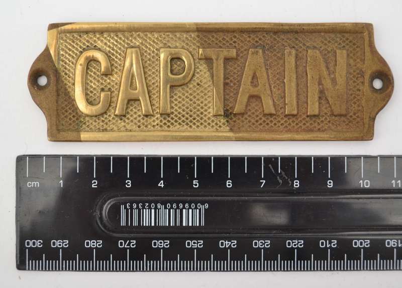 Nautical Captain`s Quarters Brass Door Sign 11cm as per photo