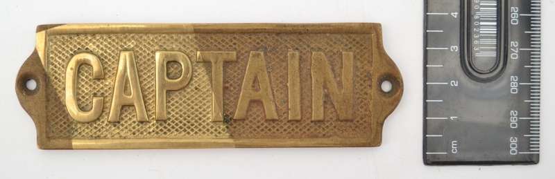 Nautical Captain`s Quarters Brass Door Sign 11cm as per photo