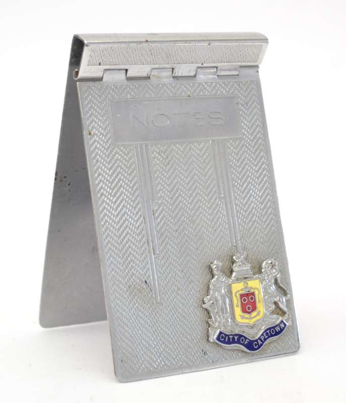 Vintage Officer City of Cape Town Engine Turned Notepad Case