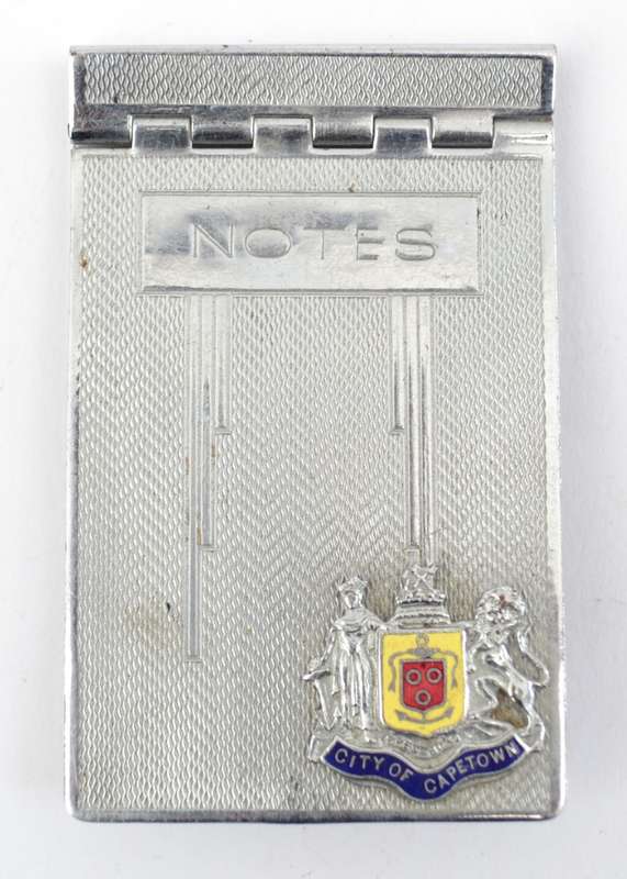 Vintage Officer City of Cape Town Engine Turned Notepad Case