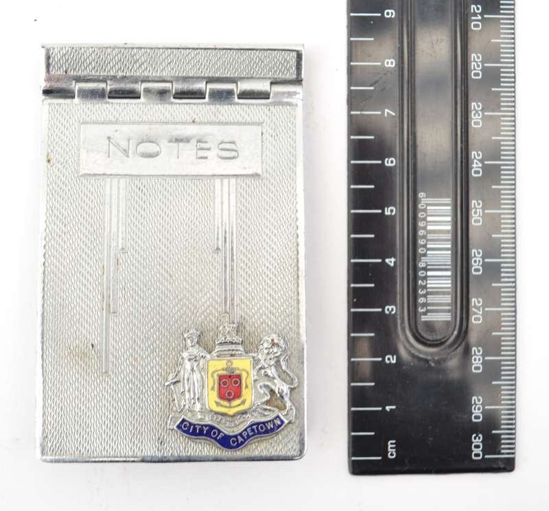 Vintage Officer City of Cape Town Engine Turned Notepad Case