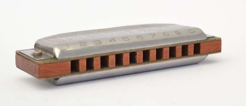 Vintage Blue Harp Harmonica Made in Germany 10cm as per photo
