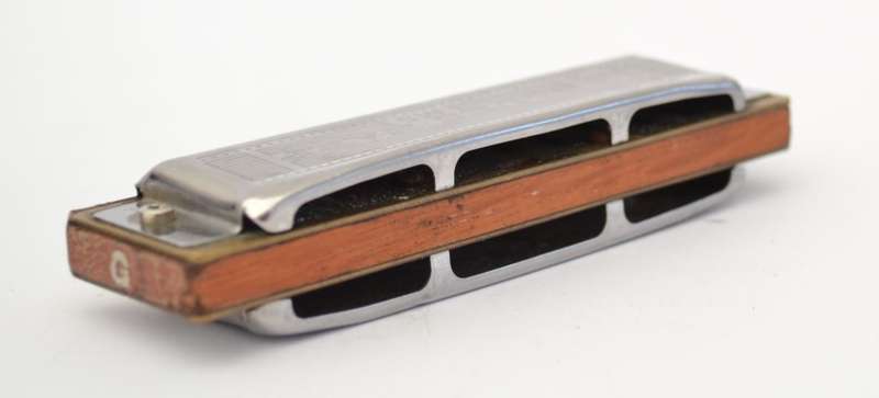 Vintage Blue Harp Harmonica Made in Germany 10cm as per photo