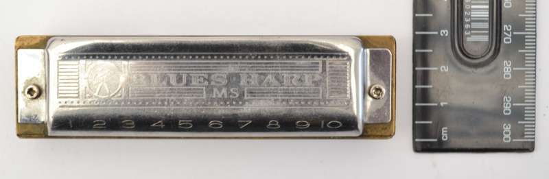 Vintage Blue Harp Harmonica Made in Germany 10cm as per photo