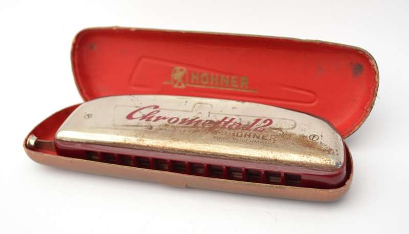 Vintage M. Hohner Chrometta Harmonica made in Germany 17cm as per photo