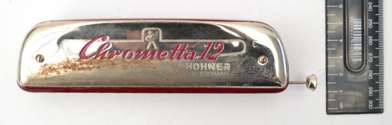 Vintage M. Hohner Chrometta Harmonica made in Germany 17cm as per photo