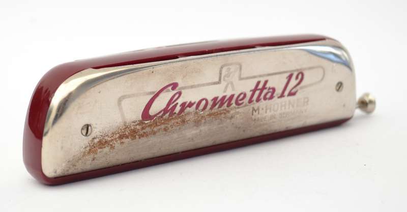 Vintage M. Hohner Chrometta Harmonica made in Germany 17cm as per photo