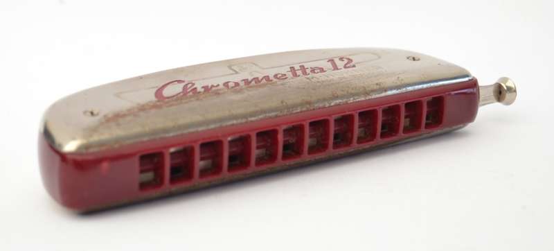 Vintage M. Hohner Chrometta Harmonica made in Germany 17cm as per photo