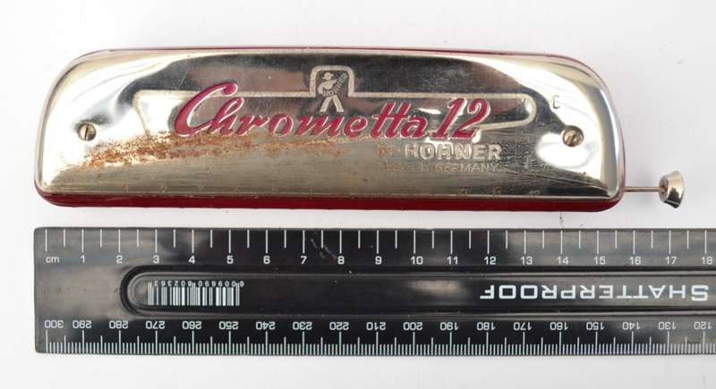 Vintage M. Hohner Chrometta Harmonica made in Germany 17cm as per photo