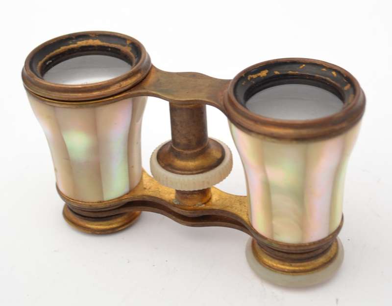 P. Dorffel  Opera Mother of Pearl Binoculars in original leather pouch as per photo