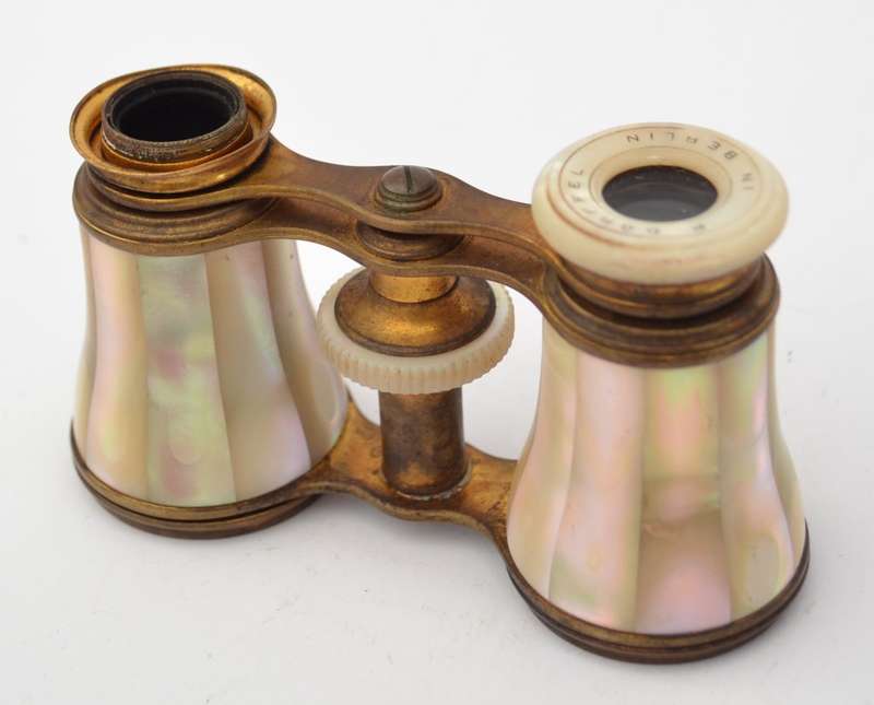 P. Dorffel  Opera Mother of Pearl Binoculars in original leather pouch as per photo