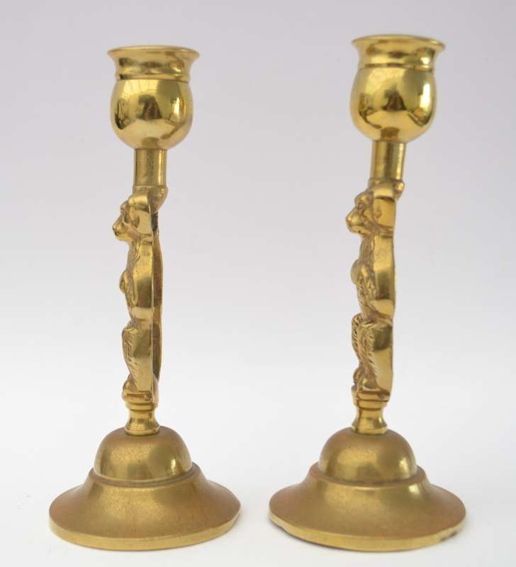 Pair of Brass Candleholders as per photo