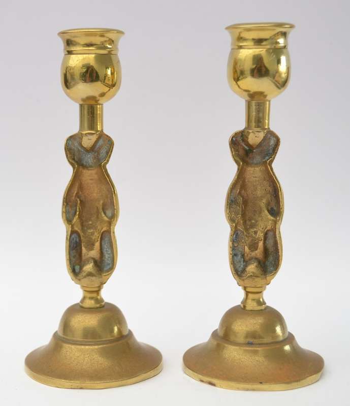 Pair of Brass Candleholders as per photo