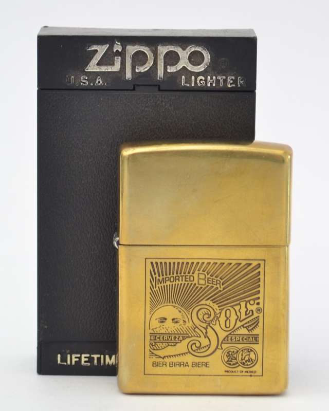 Imported Beer Brass Zippo Lighter in case as per photo