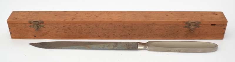 Allan & Hanbury Ltd. London Stainless Steel Knife in Wood Box as per photo