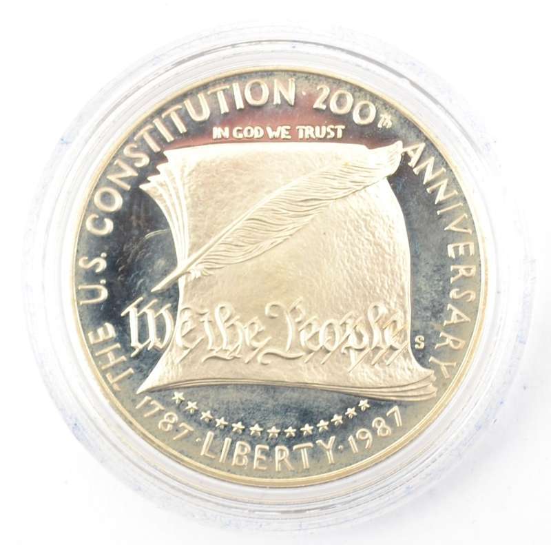 1987 Silver Dollar in box incl certificate as per photo