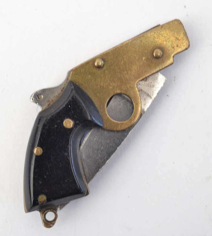 Vintage Stainless Steel Gun Knife Keychain as per photo