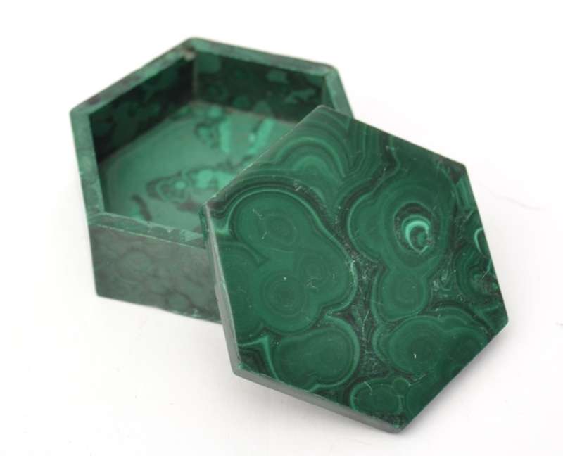 Malachite Hexagon Trinket Box