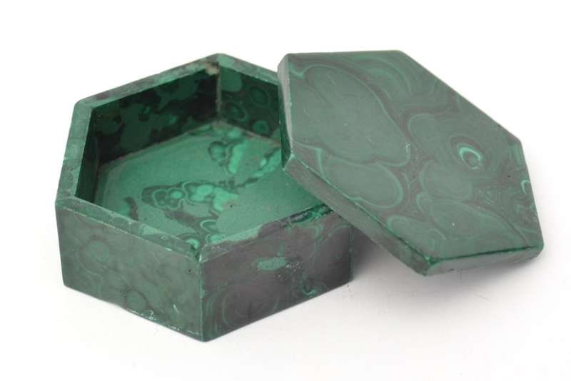 Malachite Hexagon Trinket Box