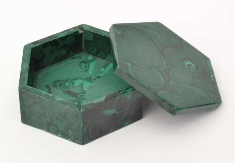 Malachite Hexagon Trinket Box