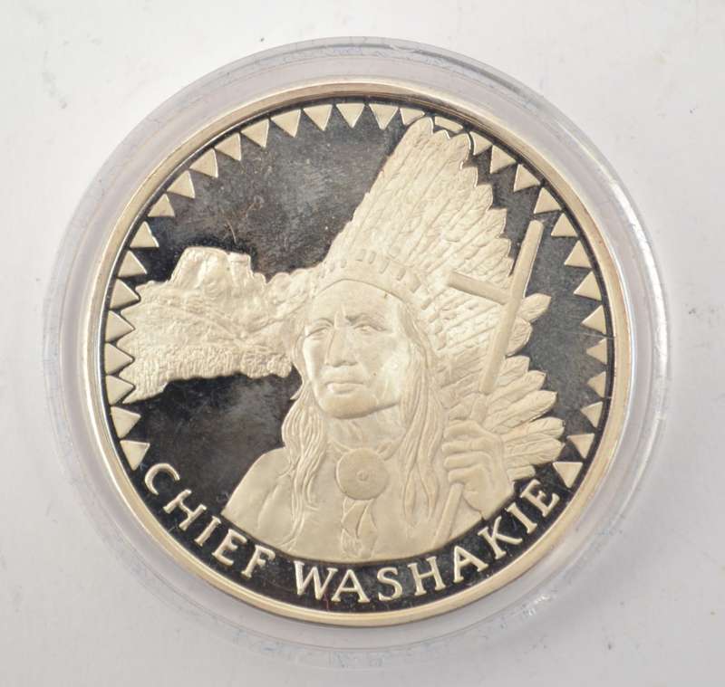 1990 Equality State of Wyoming 1 Ounce Silver Medallion as per photo