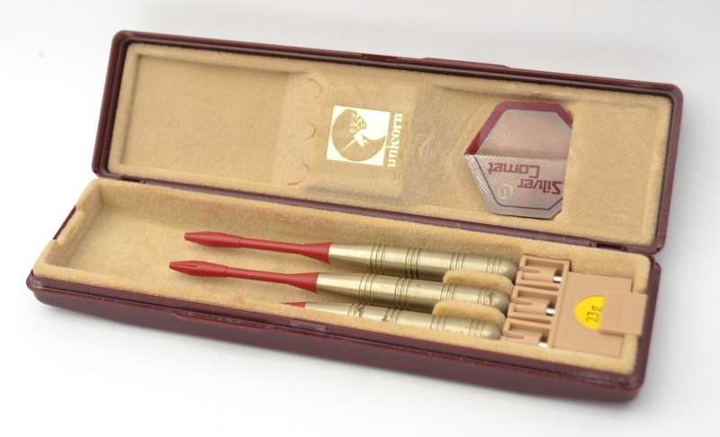 Vintage Unicorn Darts, set of 3 including 1 flight in box as per photo