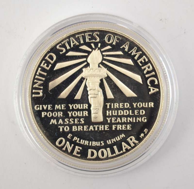 USA 1886-1986 1 Ounce Silver Medallion asper photo