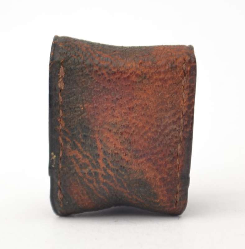 Gold Color Metal Thimble made in Japan in leather pouch as per photo