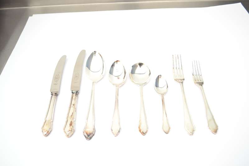Vintage 44 Piece Francis Newton & Sons Cutlery Set in Wooden Box, unused as per photo