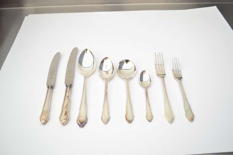 Vintage 44 Piece Francis Newton & Sons Cutlery Set in Wooden Box, unused as per photo