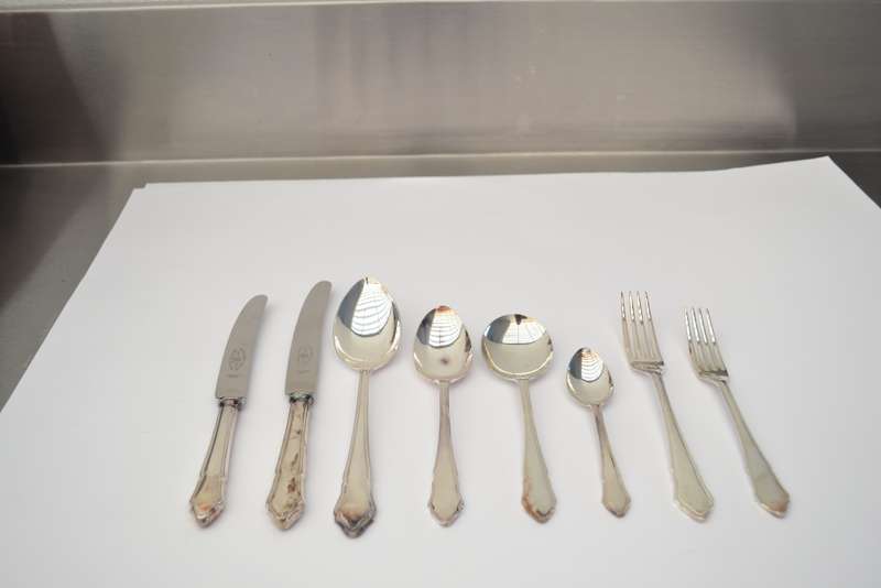 Vintage 44 Piece Francis Newton & Sons Cutlery Set in Wooden Box, unused as per photo