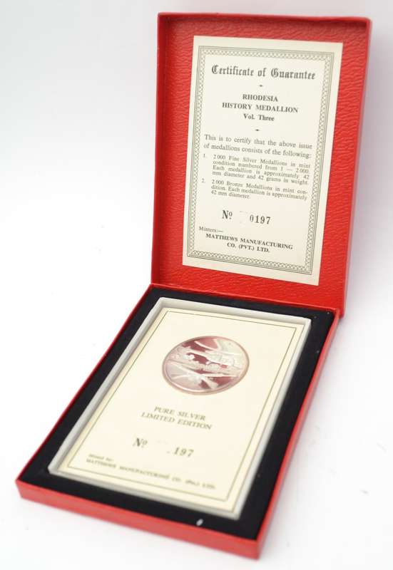 1972 Rhodesian Armed Forces Pure Silver Medallion - Limited Edition weight 42g as per photo
