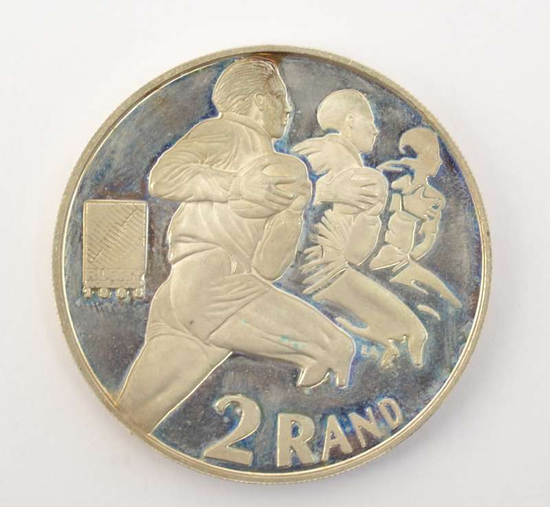 1995 Rugby World Cup Sterling Silver R2 Coin weight 34g as per photo