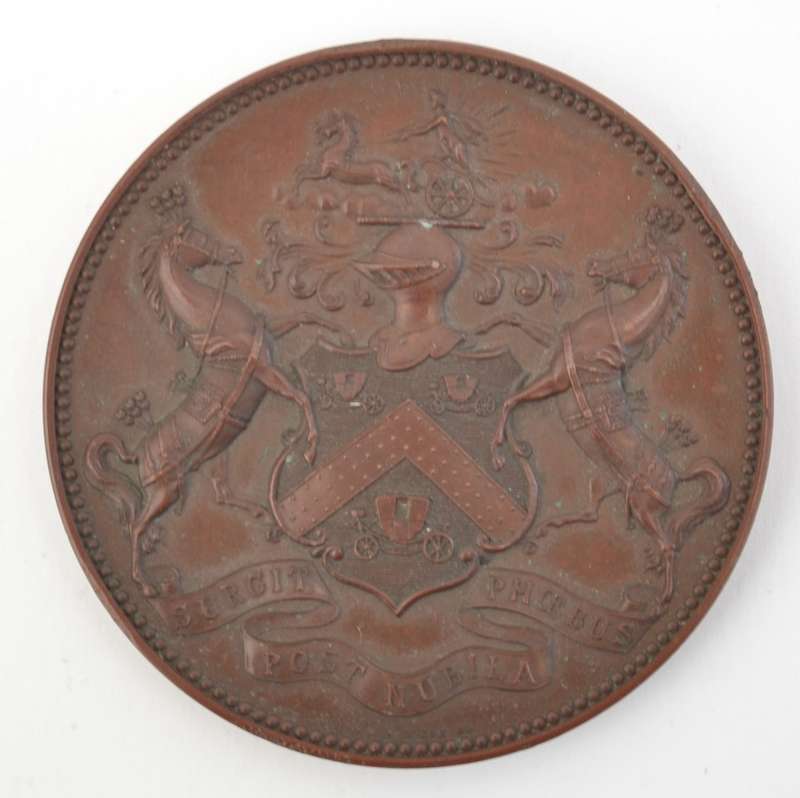 Victorian Bronze Medallion awarded to Arthur H. Blocc as per photo