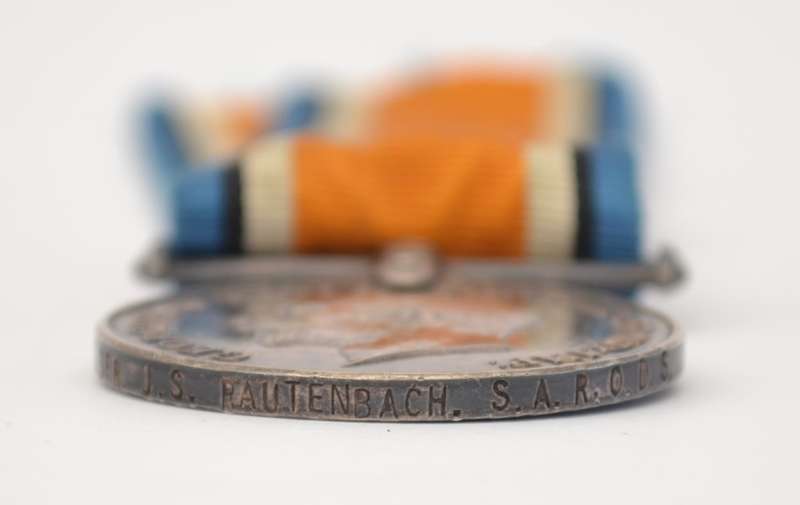 WWI Medal awarded to J.S. Rautenbach S.A.R.D.S as per photo