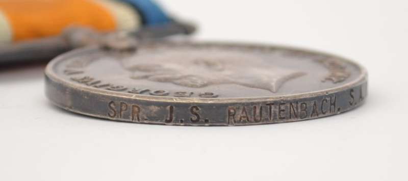 WWI Medal awarded to J.S. Rautenbach S.A.R.D.S as per photo